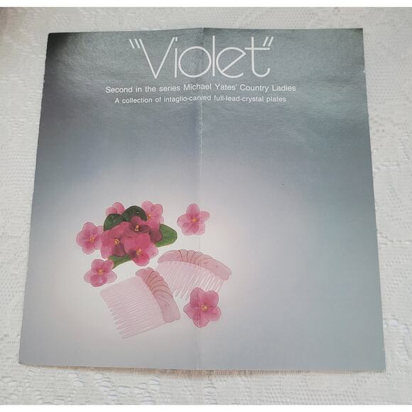 Morganstown Michael Yates full lead hand carved crystal plate, Violet. - Picture 3 of 6